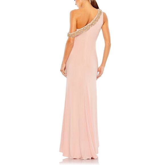 Mac Duggal Beaded Drop Shoulder Jersey Gown NWT Size 12
